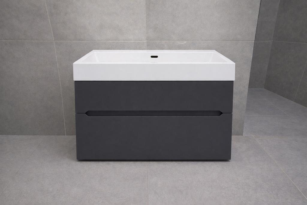 Badkamermeubel 100 cm - mat antrasiet, Ophalen, 50 tot 100 cm, Zo goed als nieuw, Minder dan 100 cm