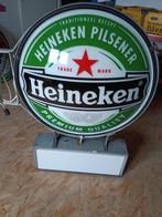 Heineken Pilsener lichtbak met reclame onderbak, Verzamelen, Biermerken, Ophalen, Gebruikt, Reclamebord, Plaat of Schild, Heineken