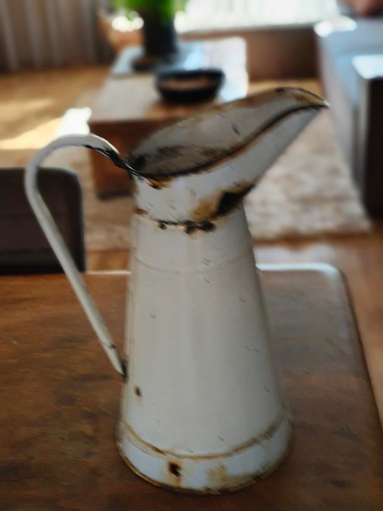 Vintage Emaille Waterkan / Melkkan, Antiek en Kunst, Antiek | Emaille, Ophalen of Verzenden