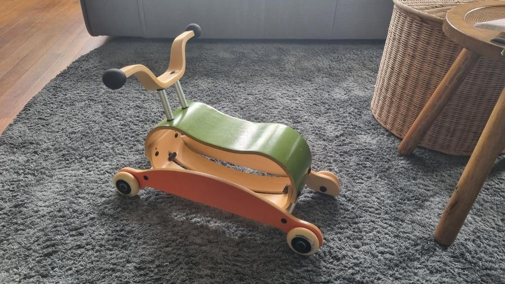 Wishbone 2-in-1 houten loopwagen en hobbelpaard, Ophalen of Verzenden, Gebruikt
