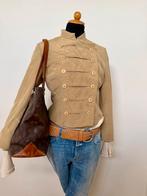 Pauw goud/Beige jasje met knopen - Maat S, Kleding | Dames, Jasjes, Kostuums en Pakken, Verzenden, Zo goed als nieuw, Maat 38/40 (M)