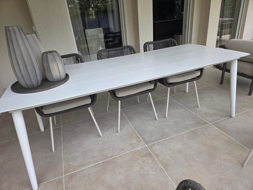 Tuintafel Manifesto wit, Ophalen, Rechthoekig, Metaal