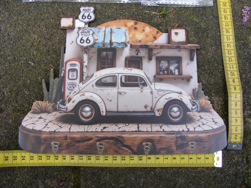 houten plaquette bordje afbeelding Volkswagen kever, Ophalen of Verzenden, Nieuw, Overige typen