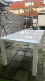 Witte eettafel hoogglans, Huis en Inrichting, Tafels | Eettafels, Ophalen, Vierkant, 50 tot 100 cm, Zo goed als nieuw