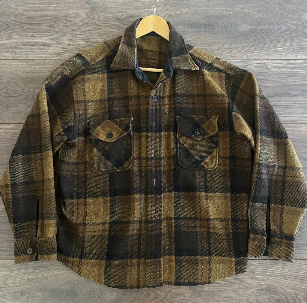 Wollen Jack Vintage Style, Kleding | Heren, Jassen | Winter, Ophalen of Verzenden, Gedragen, Maat 48/50 (M), Bruin