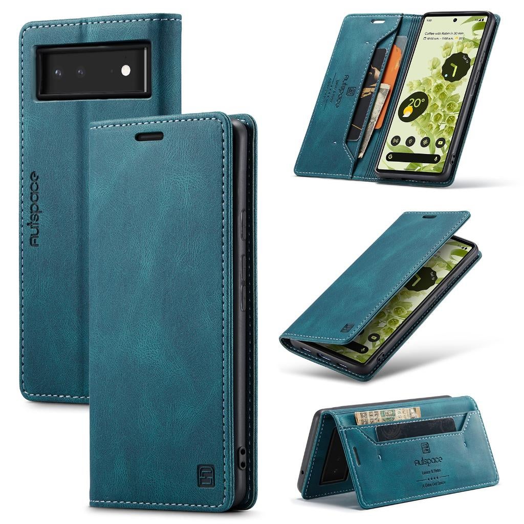 Luxe Flip Case met Kaarthouder voor Google Pixel 6 _ Blauw, Verzenden, Nieuw, Hoesje of Tasje