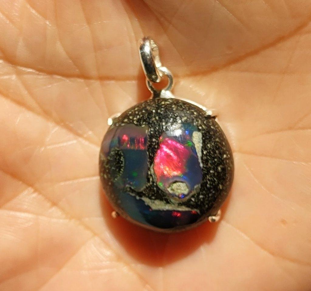 925 zilveren hanger natuurlijke Boulder Opaal zilver 925, O.T., Nieuw, Ophalen of Verzenden, Orientaltemptation@hotmail.com