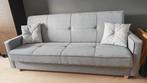 Comfortabele grijze slaapbank, Ophalen, Tweepersoons, Zo goed als nieuw, 120 cm