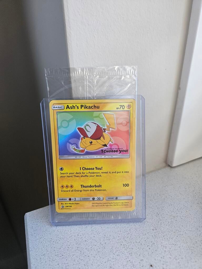 Ash's Pikachu SM108 Promo Kaart - Sealed, Ophalen of Verzenden, Nieuw, Losse kaart