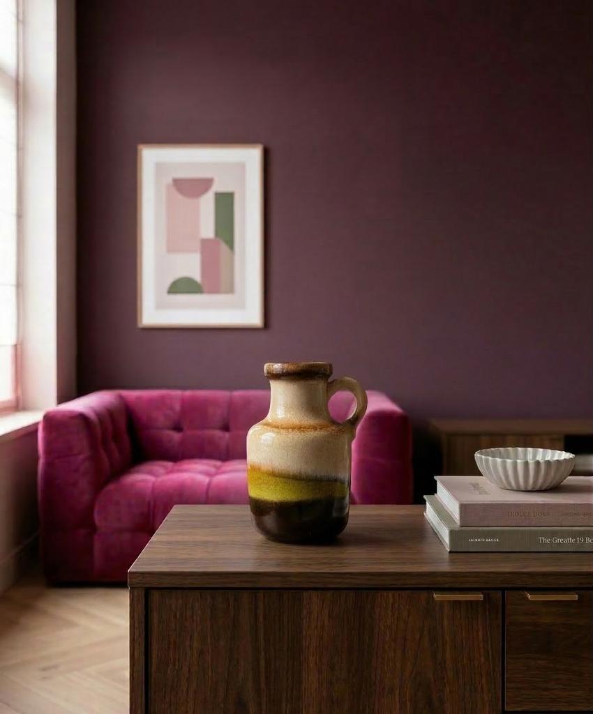 Vintage Scheurich vaas (HKliving stijl), Overige kleuren, Aardewerk of Porselein, Ophalen of Verzenden, Zo goed als nieuw