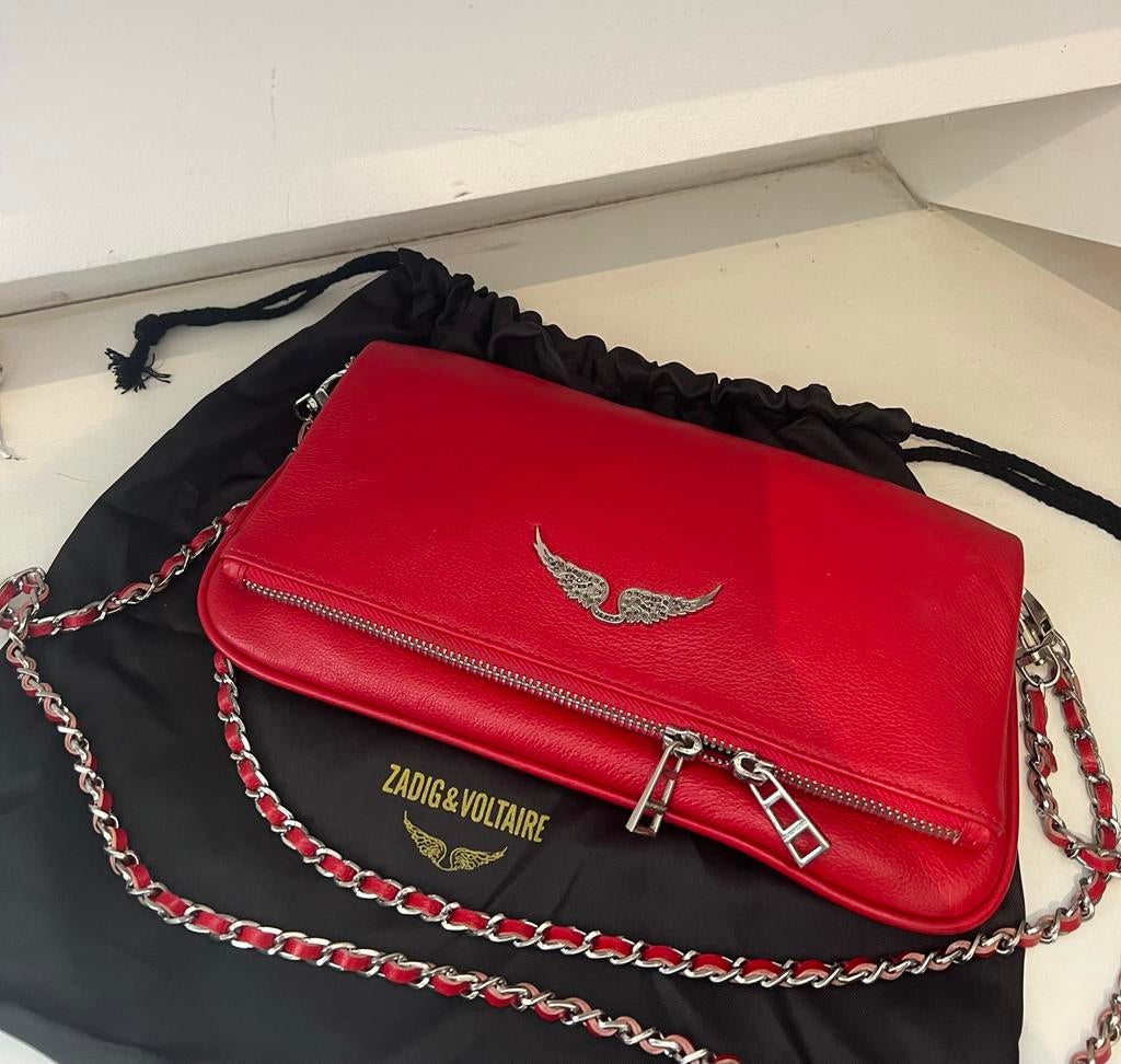 Zadig & Voltaire rock tas, Verzenden, Zo goed als nieuw, Rood, Schoudertasje