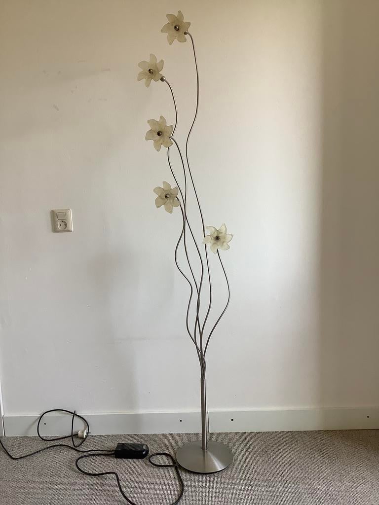 Harco loor bloemenlamp, Ophalen, Gebruikt, Design, Glas