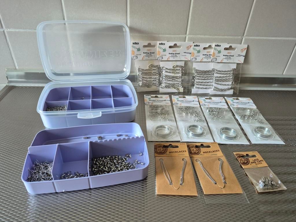 SIERADEN MAKEN SET ZILVERKLEUR NIEUW €10;, Hobby en Vrije tijd, Kralen en Sieraden maken, Ophalen, Nieuw, Overige typen