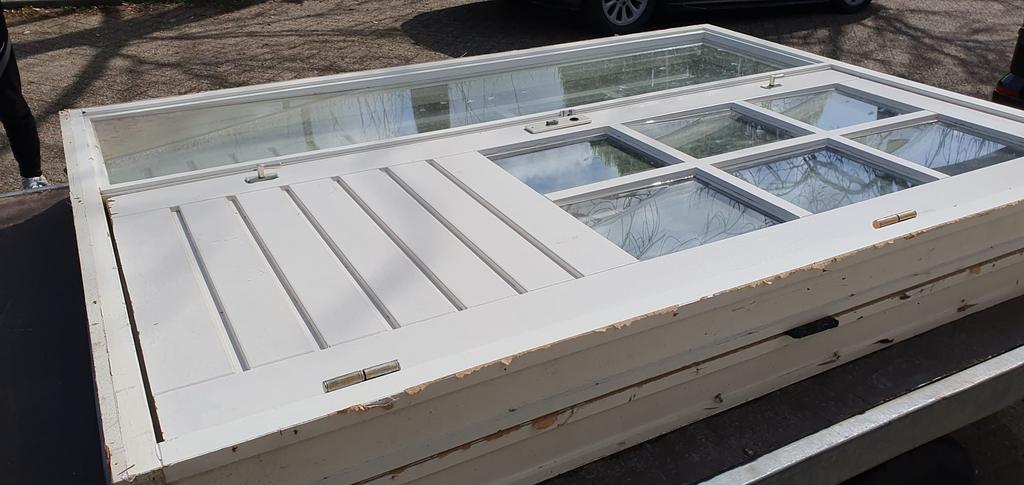 2 x buitendeur tuindeuren met zijlicht, 75 tot 150 cm, Gebruikt, Deurkozijn, Ophalen of Verzenden