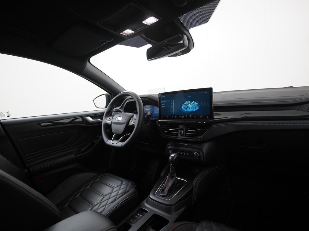 Ford Focus Wagon 1.0 EcoBoost Hybrid ST Line Vignale | Leder, Auto's, Ford, 12 maanden, Gebruikt, Euro 6, Zwart