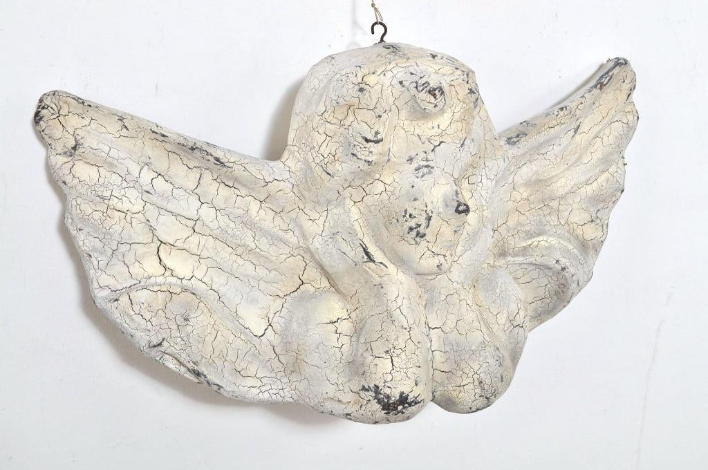 Engel papier-maché angel patina decoratief 96 cm, Ophalen of Verzenden