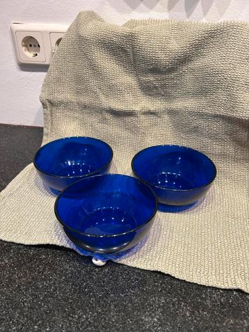 Iittala Kai Franck Kobaltblauwe Schaaltjes Set van3 beschikbaar voor biedingen
