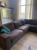 Nette hoekbank in bruin stof, Huis en Inrichting, Banken | Complete zithoeken, Ophalen, Zo goed als nieuw, Stof