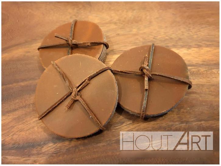 Set leren onderzetters, diverse kleuren!, Huis en Inrichting, Woonaccessoires | Onderzetters, Nieuw, Glas of Kopje, Ophalen of Verzenden