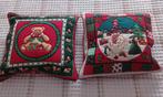 Als Nieuw 2 Mooie gewatteerde kerstkussens met binnenkussens, Ophalen of Verzenden