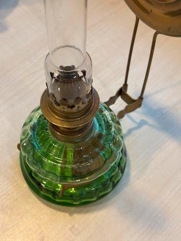 WD-013 Antieke Kosmos Brenner Emerald Green olielamp beschikbaar voor biedingen