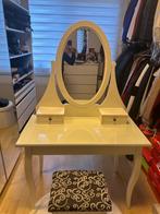Kaptafel met spiegel en krukje, Ophalen, 100 tot 150 cm, 50 tot 100 cm, Zo goed als nieuw