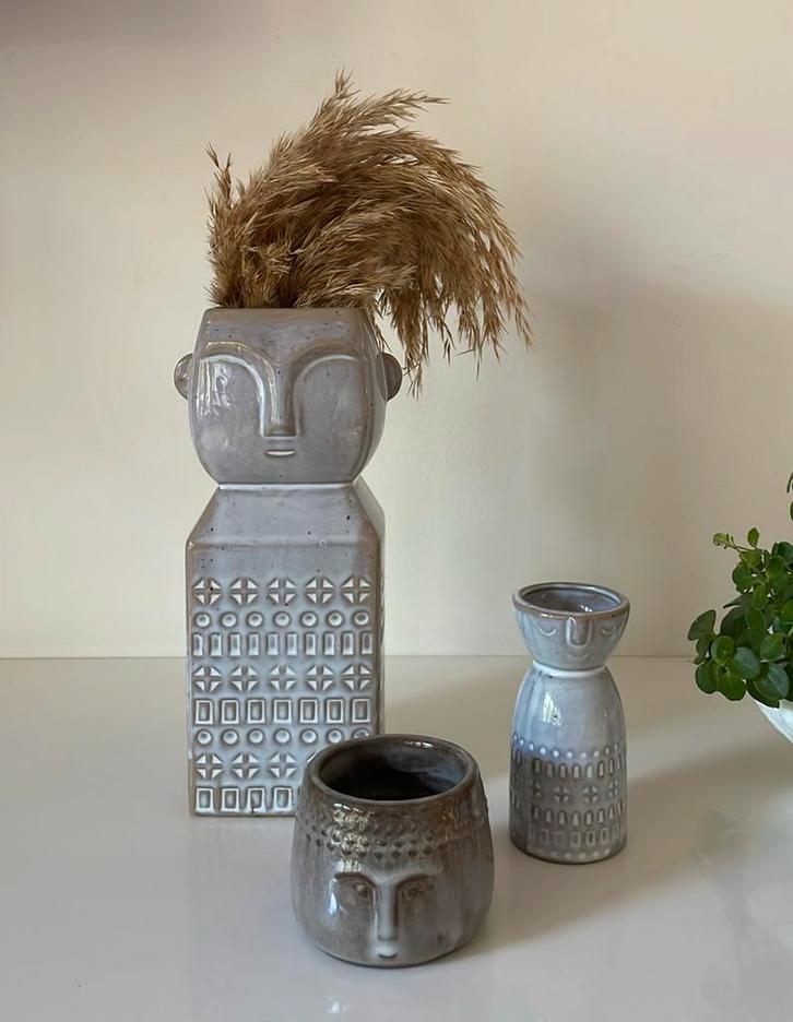 Leuke abstract gedecoreerde vazen, Huis en Inrichting, Woonaccessoires | Vazen, Zo goed als nieuw, Overige kleuren, Minder dan 50 cm