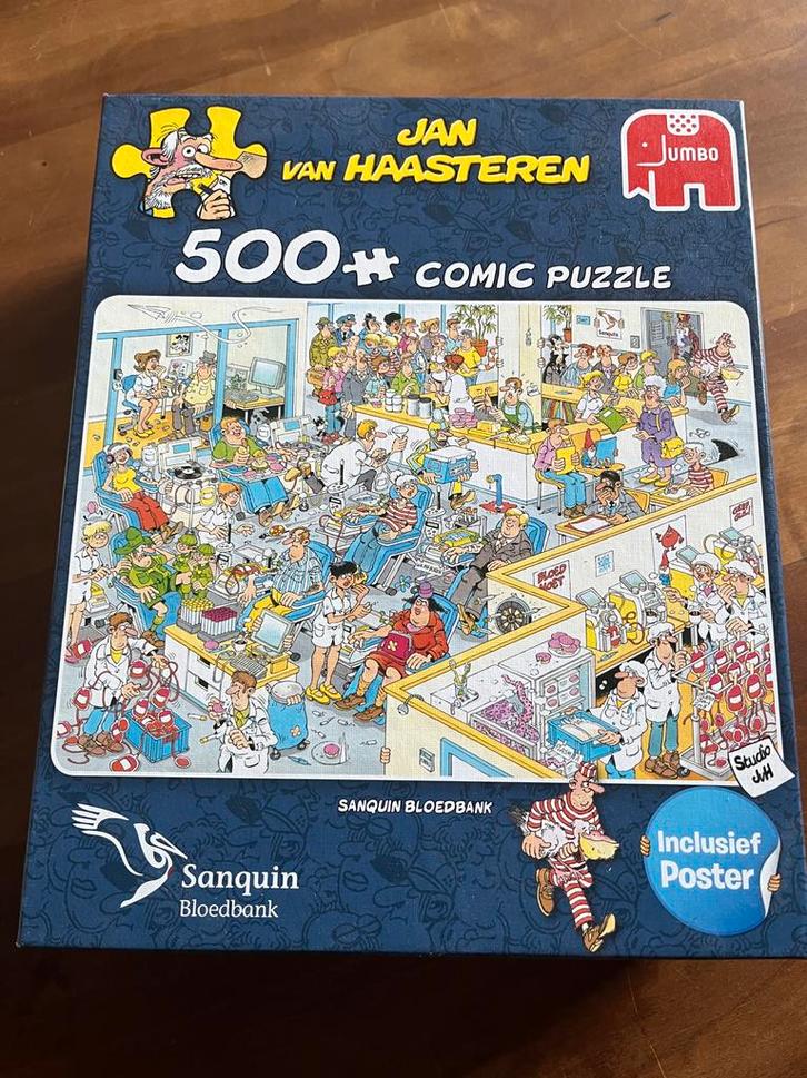 Jan van Haasteren - Sanquin Bloedbank Puzzel 500 Stukjes, Hobby en Vrije tijd, Denksport en Puzzels, Nieuw, Legpuzzel, 500 t/m 1500 stukjes