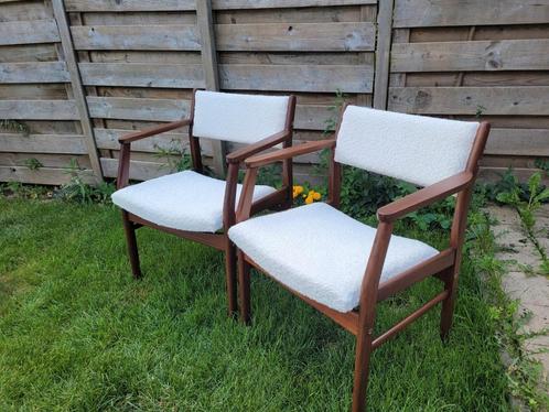2 Deense stijl vintage armstoelen, Antiek en Kunst, Antiek | Meubels | Stoelen en Banken, Ophalen of Verzenden