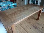 Eiken massief eetkamer tafel., Ophalen, Gebruikt, 200 cm of meer, 50 tot 100 cm