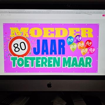 Moeder 80 jaar poster 250x130cm beschikbaar voor biedingen