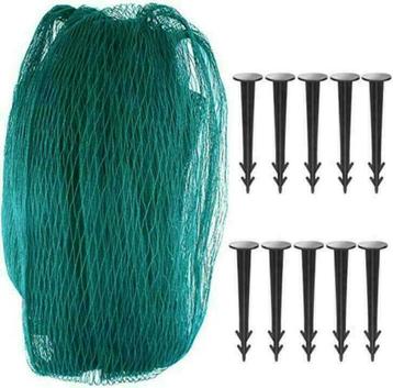 vijverafdek netten met grondpinnen, maten tot 6x10 mtr. beschikbaar voor biedingen