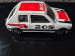 Majorette Peugeot 205 GTI - Wit met Belettering, Hobby en Vrije tijd, Modelauto's | Overige schalen, Ophalen of Verzenden