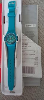 Swatch dameshorloge turquoise, Ophalen, Kunststof, Polshorloge, Swatch