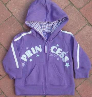 Paars/lila hooded sweatvest maat 92 *NIEUW* (2160)  beschikbaar voor biedingen