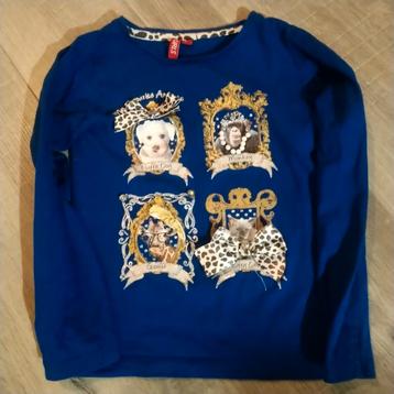 Donkerblauw longsleeve shirt, maat 116/122 beschikbaar voor biedingen