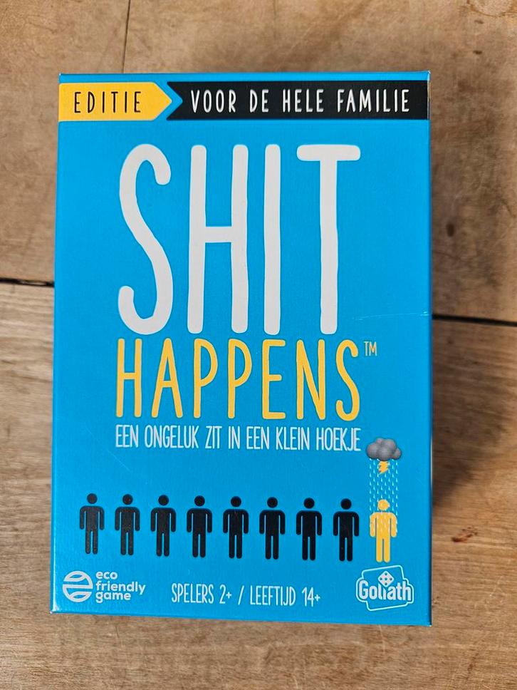 Shit Happens - Kaartspel voor de hele familie!, Hobby en Vrije tijd, Gezelschapsspellen | Bordspellen, Zo goed als nieuw, Een of twee spelers