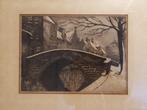 Ets Brugge Pont du Cheval met sneeuw A. Moes , Ophalen of Verzenden