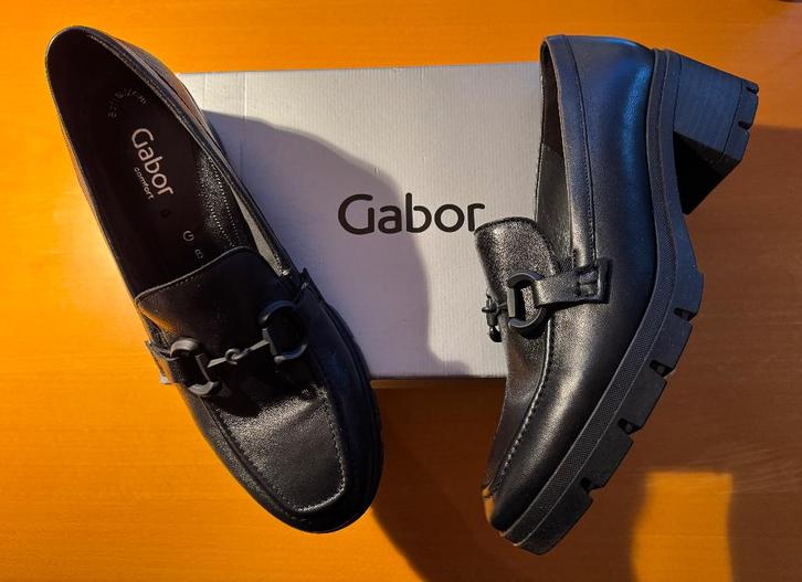 NIEUW: Gabor comfort loafers / pumps met hak zwart - 42, Kleding | Dames, Schoenen, Nieuw, Overige typen, Zwart, Verzenden