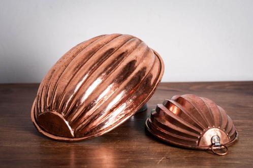 Antieke koperen bakvormen, puddingvormen, Zweden 19e eeuw, Antiek en Kunst, Curiosa en Brocante, Ophalen of Verzenden