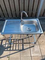 Nieuwe RVS (camping) - spoelblad - spoelbak - spoeltafel 1, Tuin en Terras, Buitenkeukens, Ophalen of Verzenden, Nieuw, Vrijstaand