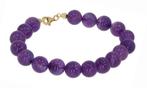 Amethist robuuste edelsteen armband 18k gouden slot