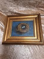 Olieverf schilderij - Vogelnestje, Antiek en Kunst, Ophalen of Verzenden