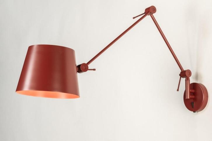 wandlamp rood bruin bank kantoor tafel hoekbank bedrijf lamp, Huis en Inrichting, Lampen | Wandlampen, Nieuw, Ophalen of Verzenden