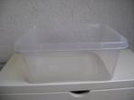 2 witte doorzichtige opbergbakken 39lx29brx17h en 55lx41x38, Doe-het-zelf en Verbouw, Kratten en Dozen, 50 tot 75 cm, Bak of Kist