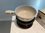 Le Creuset (kaas)fondueset compleet, geleverd in de doos, Gebruikt, Brander, Fondueset, Ophalen of Verzenden