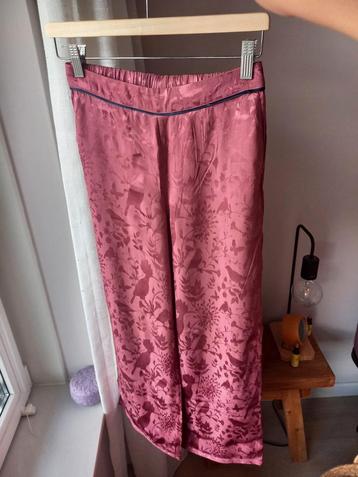 Saint Tropez broek pantalon XS dessin mauve rose 100%viscose