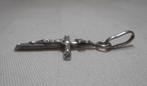 Zilveren vintage kruis hanger met Jezus nr.984, Verzenden, Zo goed als nieuw, Kruis of Symbool, Zilver