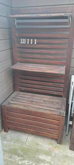 IKEA Applaro Opbergbank met Wandpaneel - Opknapper, Tuin en Terras, Ophalen, Gebruikt, Hout