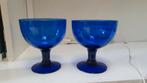 Twee prachtige cobalt blauwe ijscoupes, Antiek en Kunst, Antiek | Glas en Kristal, Ophalen of Verzenden